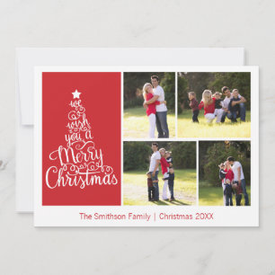 Cartes Pour Fêtes Annuelles Nous vous souhaitons un joyeux Noël 4 Photo Red Ca