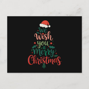 Cartes Pour Fêtes Annuelles Nous vous souhaitons un joyeux Noël Xmas Chapeau d