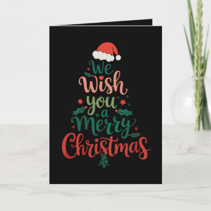 Cartes Pour Fêtes Annuelles Nous vous souhaitons un joyeux Noël Xmas Chapeau d