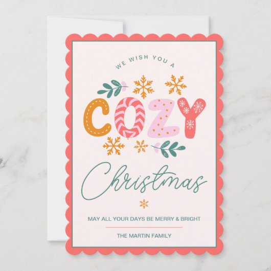 Cartes Pour Fêtes Annuelles Nous vous souhaitons un Noël cosy (Devant)