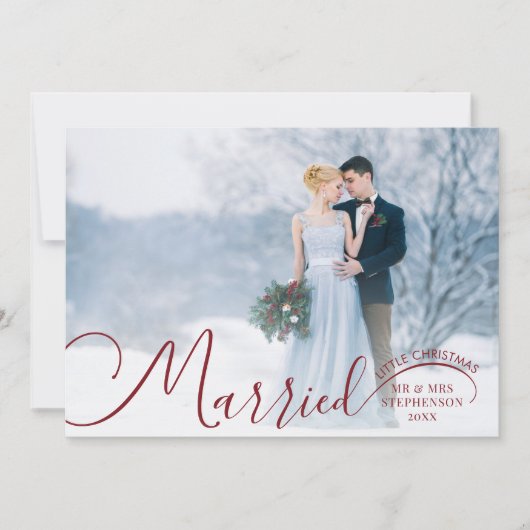 Cartes Pour Fêtes Annuelles Nouveau 2 Script photo Marié Petit Noël (Devant)