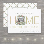 Cartes Pour Fêtes Annuelles Nouveau Accueil Photo Couronne de Noël Changement<br><div class="desc">Partagez les nouvelles joyeuses de votre nouvelle maison avec une carte de faire-part mobile personnalisée et élégante. L'image et le texte sont simples à customiser. Si vous préférez, une seule personne peut remplacer "We have a New Home for the Holidays" par "I Have.." (CONSEIL EN MATIÈRE DE PLACEMENT D'IMAGE :...</div>