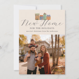 Cartes Pour Fêtes Annuelles Nouveau Accueil Photocard Avec Dessin De Bâtiments