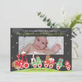 Cartes Pour Fêtes Annuelles NOUVEAU BABY TRAIN Noël Gîtes GreetiIng Card (Debout devant)
