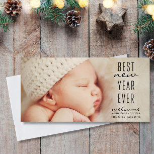 Cartes Pour Fêtes Annuelles Nouveau bébé meilleur nouvel an jamais moderne pho
