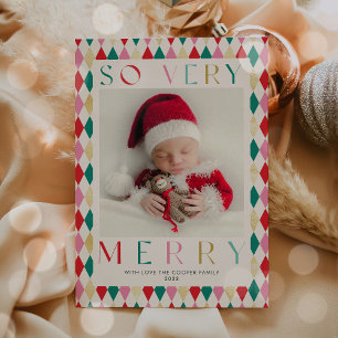 Cartes Pour Fêtes Annuelles Nouveau bébé si joyeux première photo Noël