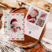 Cartes Pour Fêtes Annuelles Nouveau bébé si joyeux première photo Noël