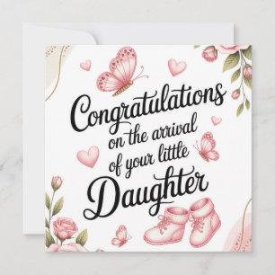 Cartes Pour Fêtes Annuelles Nouveau design floral de félicitations pour bébé f
