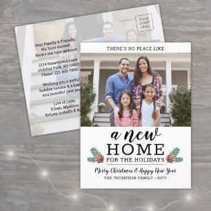 Cartes Pour Fêtes Annuelles Nouveau domicile Noël Adresse Changer Moderne 2 Ph