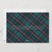 Cartes Pour Fêtes Annuelles Nouveau M. & Mme | Mariage Tartan vert et rose (Dos)