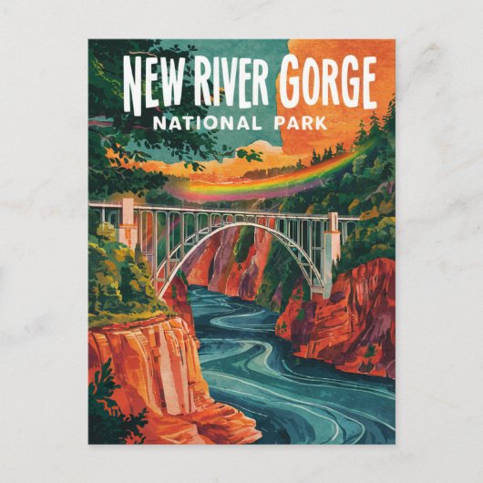Cartes Pour Fêtes Annuelles Nouveau parc national River Gorge Design de l'eau (Devant)