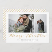 CARTES POUR FÊTES ANNUELLES NOUVEAUX DÉBUTS MERRY NOËL OR (Devant / Derrière)