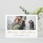 CARTES POUR FÊTES ANNUELLES NOUVEAUX DÉBUTS MERRY NOËL OR (Debout devant)