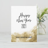 Cartes Pour Fêtes Annuelles Nouvel An 2021 | Entreprise Abstrait or (Debout devant)