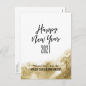 Cartes Pour Fêtes Annuelles Nouvel An 2021 | Entreprise Abstrait or (Devant / Derrière)