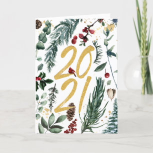 Cartes Pour Fêtes Annuelles Nouvel An 2021 Entreprise festive Épinette de pi