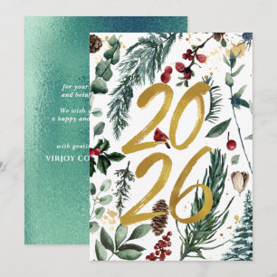 Cartes Pour Fêtes Annuelles Nouvel An 2021   Entreprise Pine Festive