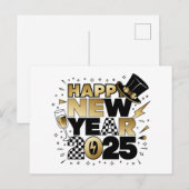 Cartes Pour Fêtes Annuelles Nouvel An 2025 (Devant / Derrière)