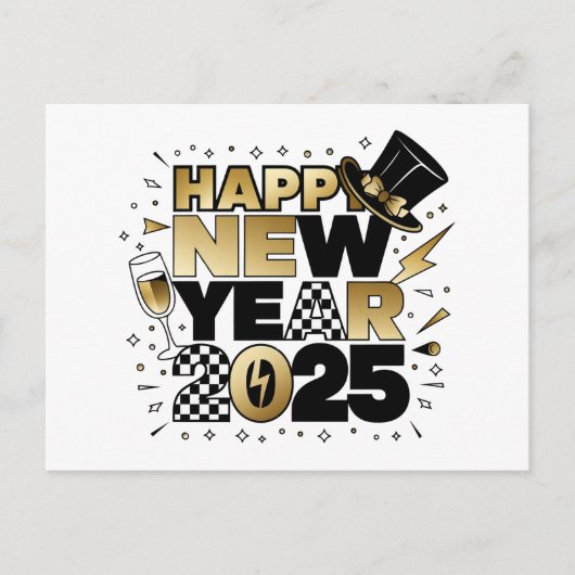 Cartes Pour Fêtes Annuelles Nouvel An 2025 (Devant)