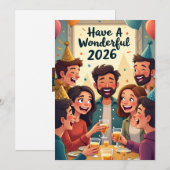 Cartes Pour Fêtes Annuelles Nouvel An 2026 (Devant / Derrière)