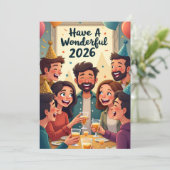 Cartes Pour Fêtes Annuelles Nouvel An 2026 (Debout devant)