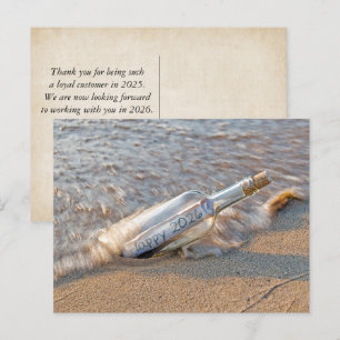 Cartes Pour Fêtes Annuelles Nouvel An 2026 Message dans une bouteille