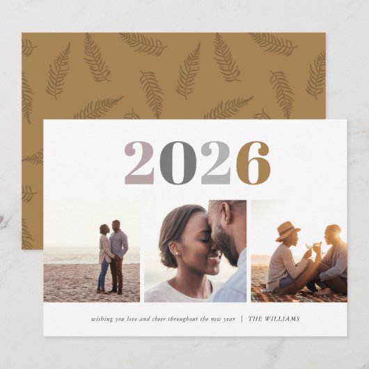 Cartes Pour Fêtes Annuelles Nouvel An | 3 Photo (Devant / Derrière)