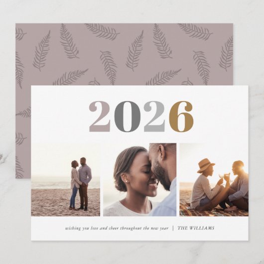 Cartes Pour Fêtes Annuelles Nouvel An | 3 Photo (Devant / Derrière)