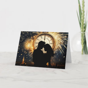 Cartes Pour Fêtes Annuelles Nouvel An Amour Romantique Horloge romantique Minu