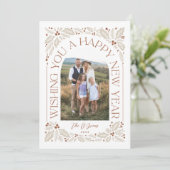 Cartes Pour Fêtes Annuelles Nouvel An Arch Berry Neutral 3 Photo Collage (Debout devant)