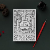Cartes Pour Fêtes Annuelles Nouvel An art déco élégant