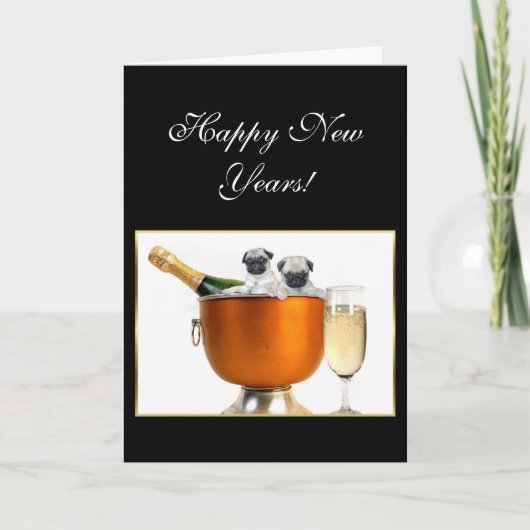 Cartes Pour Fêtes Annuelles Nouvel An carlins (Devant)