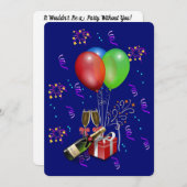 Cartes Pour Fêtes Annuelles Nouvel An Champagne (Devant / Derrière)