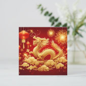 Cartes Pour Fêtes Annuelles Nouvel An chinois 2024 Année du Dragon (Debout devant)