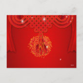 Cartes Pour Fêtes Annuelles Nouvel An chinois 2024 Dragon Rouge noeud VHPC (Dos)