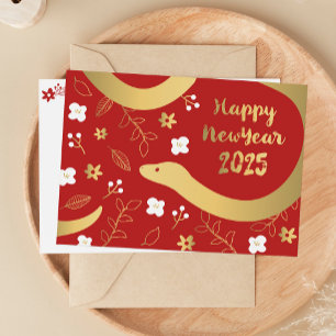 Cartes Pour Fêtes Annuelles Nouvel An Chinois 2025 Année Du Serpent