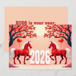 Cartes Pour Fêtes Annuelles Nouvel an chinois 2026