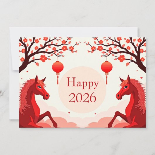 Cartes Pour Fêtes Annuelles Nouvel an chinois 2026 (Devant)