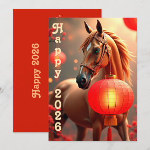 Cartes Pour Fêtes Annuelles Nouvel an chinois 2026