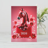 Cartes Pour Fêtes Annuelles Nouvel an chinois 2026 (Debout devant)