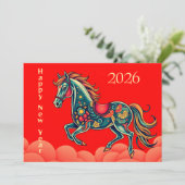 Cartes Pour Fêtes Annuelles Nouvel an chinois 2026 (Debout devant)