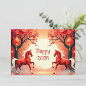 Cartes Pour Fêtes Annuelles Nouvel an chinois 2026 (Debout devant)