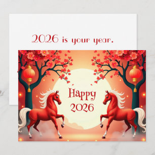 Cartes Pour Fêtes Annuelles Nouvel an chinois 2026