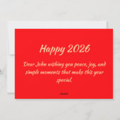 Cartes Pour Fêtes Annuelles Nouvel an chinois 2026 (Dos)