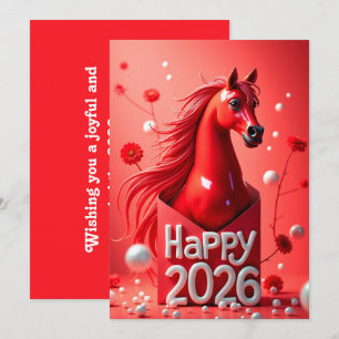 Cartes Pour Fêtes Annuelles Nouvel an chinois 2026