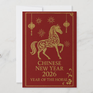 Cartes Pour Fêtes Annuelles Nouvel An chinois 2026 - Année du Cheval