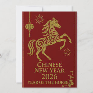 Cartes Pour Fêtes Annuelles Nouvel An chinois 2026 - Année du Cheval