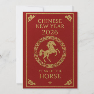 Cartes Pour Fêtes Annuelles Nouvel An chinois 2026 - Année du Cheval