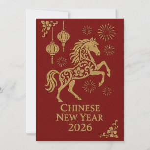 Cartes Pour Fêtes Annuelles Nouvel An chinois 2026 - Année du Cheval