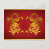Cartes Pour Fêtes Annuelles Nouvel An chinois Double Dragon Anniversaire HPc (Devant)